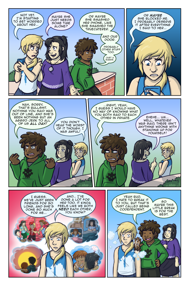 'I don't know if the floating memory cloud thing is a symptom of codependence but it probably wouldn't hurt to go see a doctor about that' True Colors 3-2: Time Alone